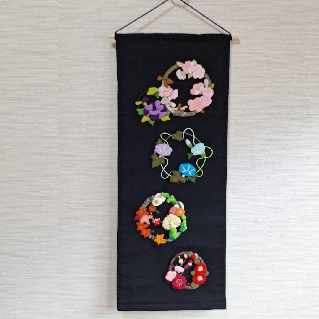 Amazon.co.jp: 押絵 四季の花 春夏秋冬 タペストリー : ホーム＆キッチン