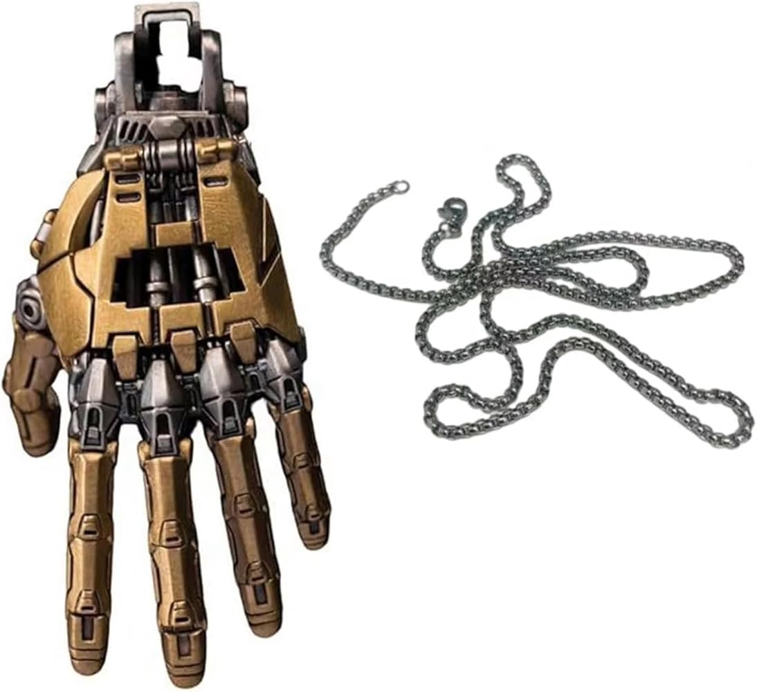 Amazon | 未来的な機械的な手銅ネックレス可動式指の関節ロボット