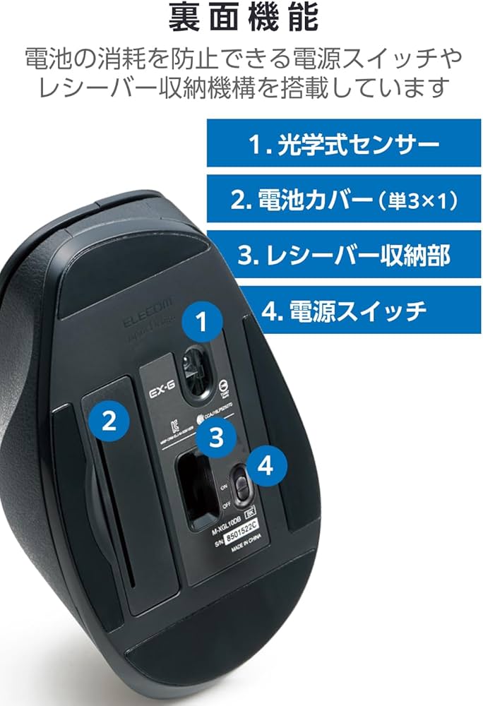 ELECOM M-BL23DBBK レシーバー無し ELECOM M-BL23DBBK レシーバー無し