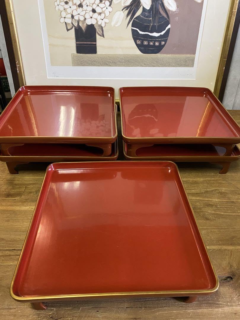 輪島塗り 小さめお膳台 5つセット 輪島塗り 小さめお膳台 5つセット