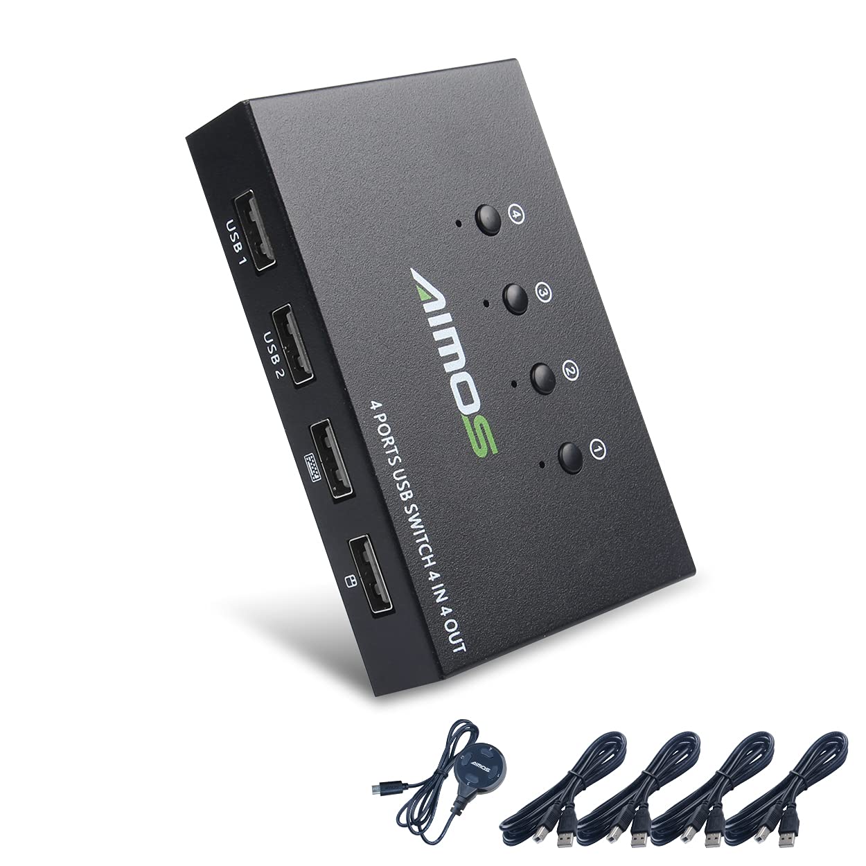 Amazon.co.jp: AIMOS USB切替器、4入力4出力USB切り替え+ハブ、4台PC