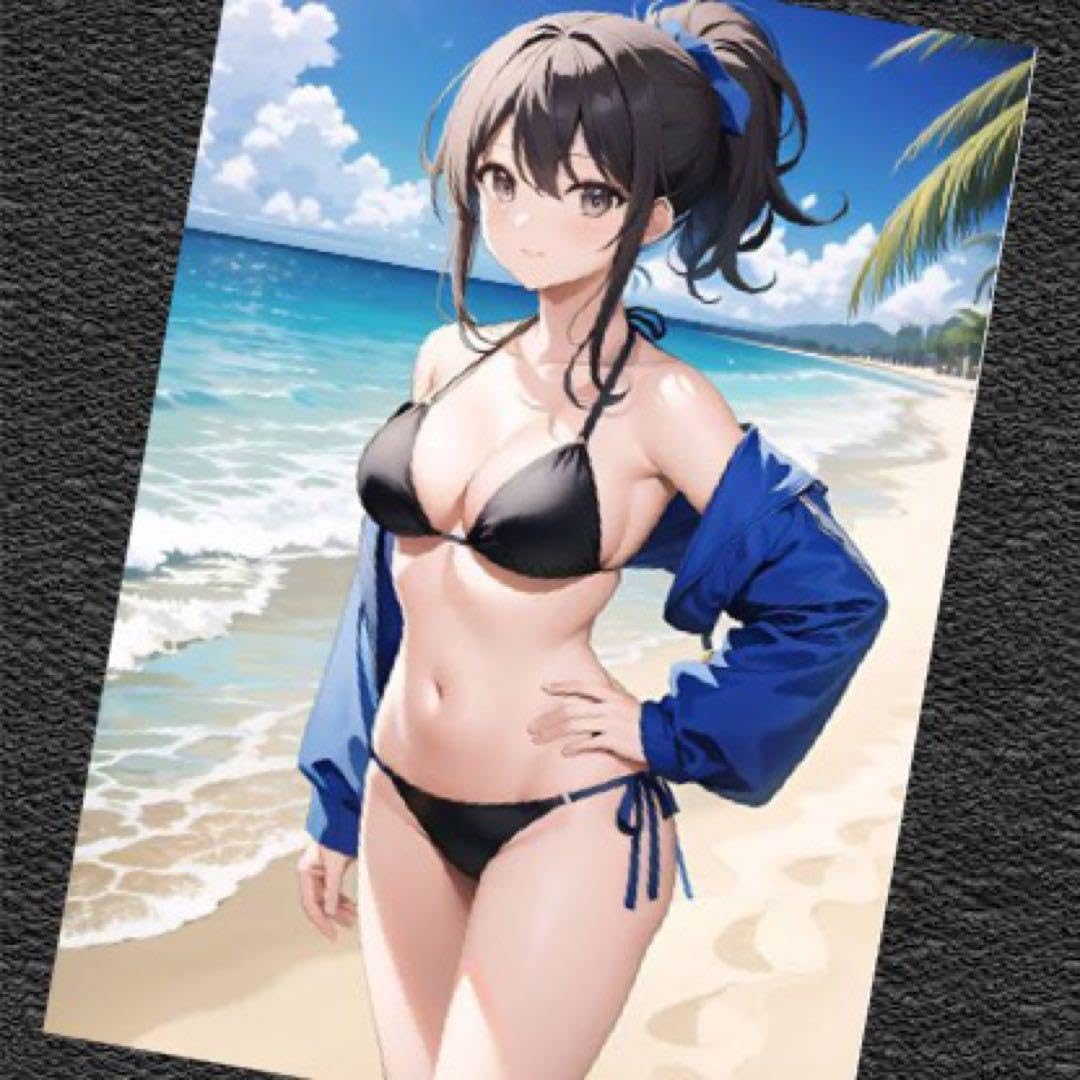 Amazon.co.jp: 黒水着 黒髪 女子高生 ポスター jkさん ACGカード ACG