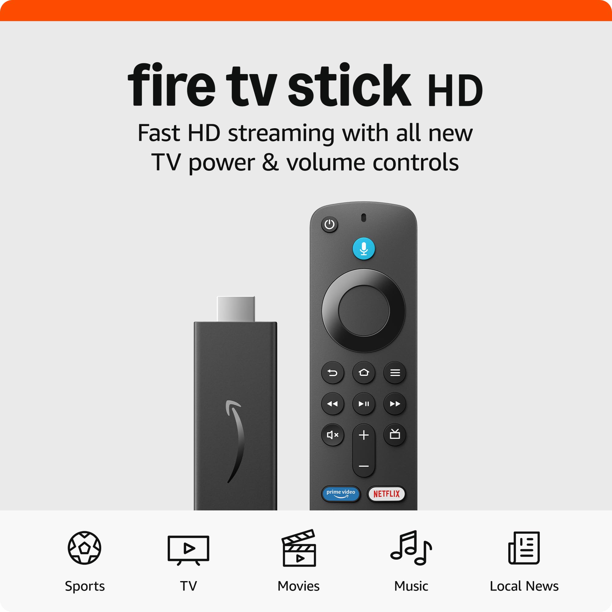 Amazon Fire TV Stick HD (newest model) free and live TV, Alexa