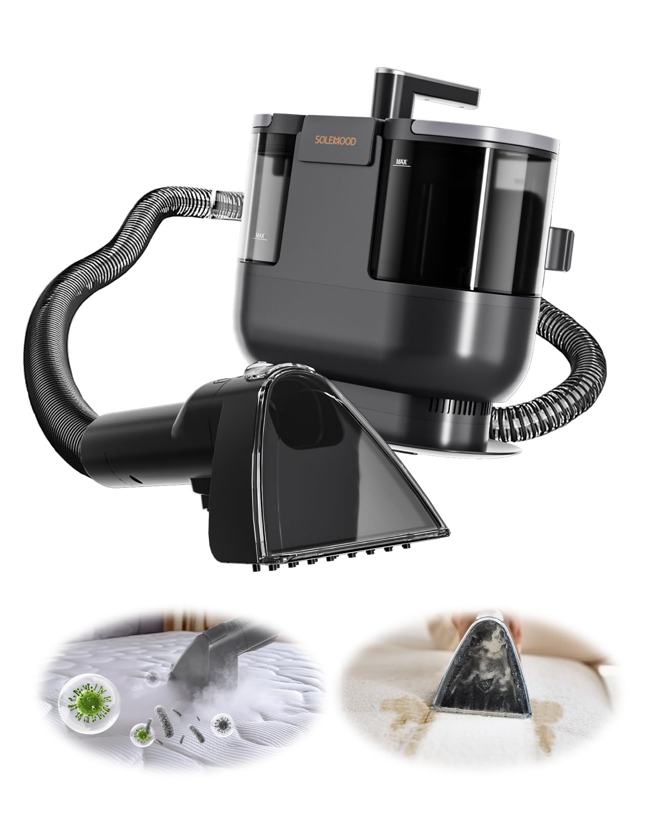 Amazon | 【100℃高温蒸気×16000Pa超強吸引力】SOLEMOOD カーペット