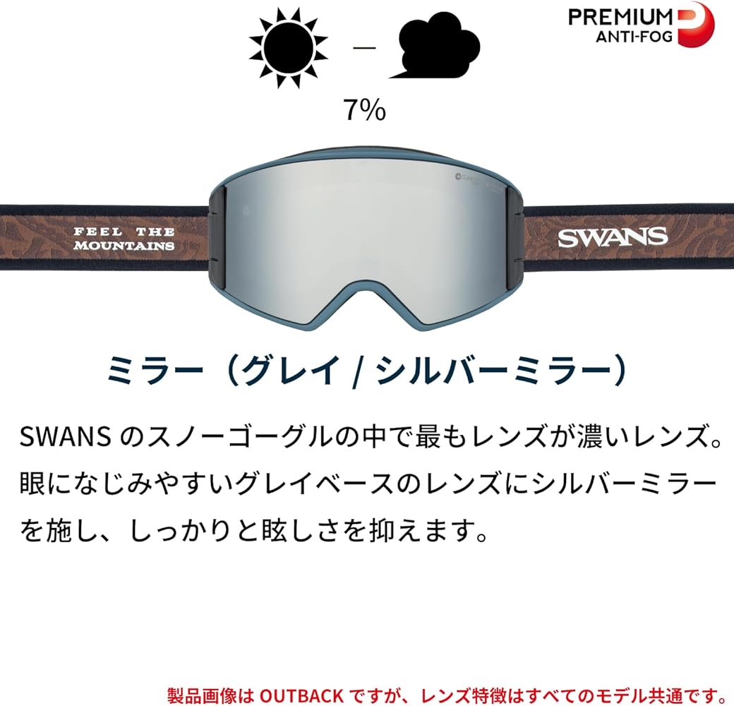 Amazon.co.jp: SWANS [SWANZU] Made in Japan Snow Goggles OUTBACK