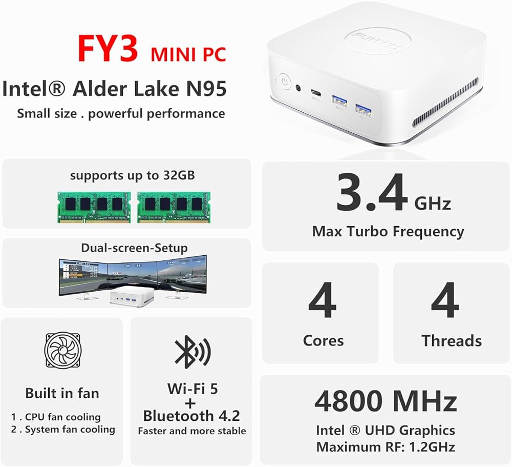 Amazon.co.jp: ミニPC 最新第12世代 ミニPC N95 Windows 11 Pro 16GB