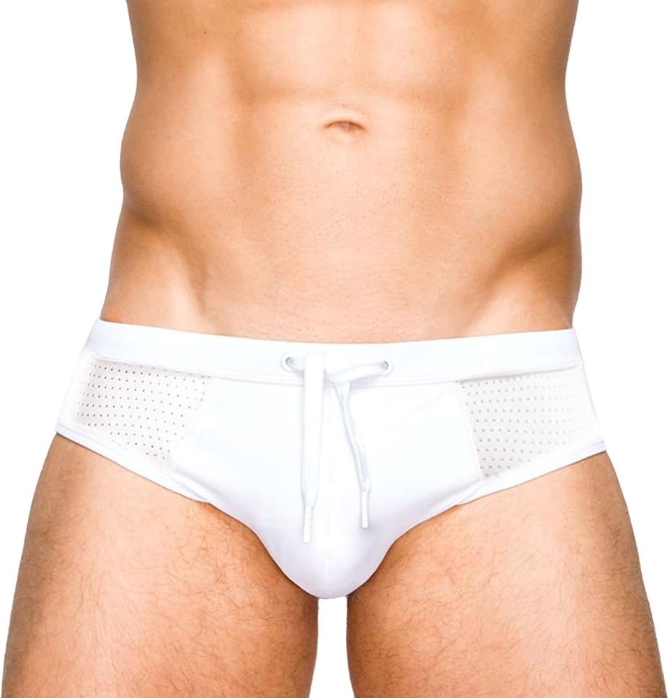 Amazon.co.jp: [Yindaity] 水着 メンズ ビキニブリーフ 白 メッシュ