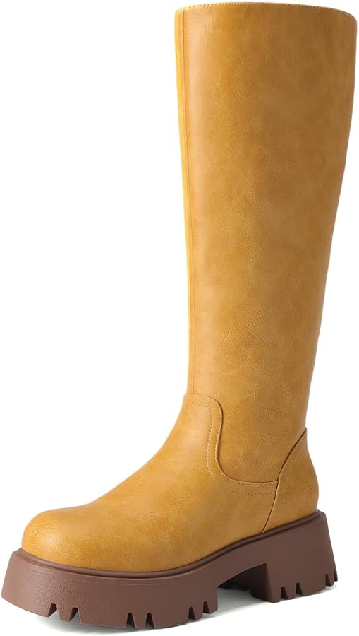 Amazon.com | DREAM PAIRS Knee High Boots, Comfortable Chunky