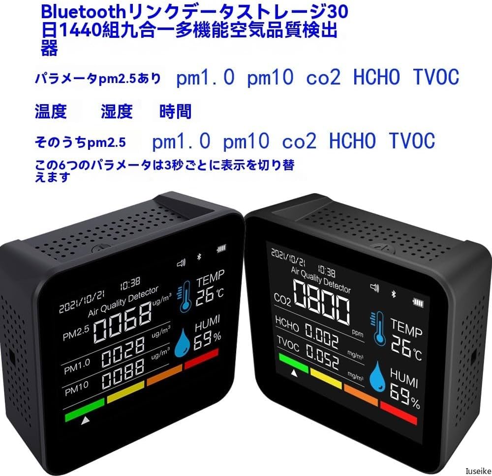 Amazon.co.jp: Iuseike 一酸化炭素検知器、多機能空気モニター、一酸化