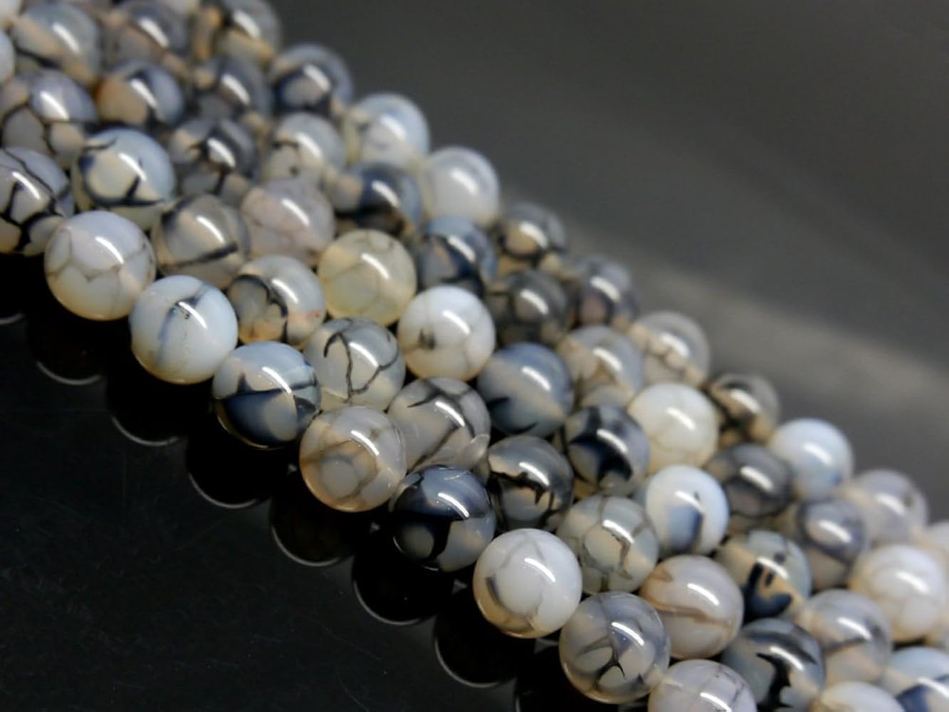 Amazon | [EasternStar] ブラック ドラゴンアゲート 黒白 龍紋瑪瑙