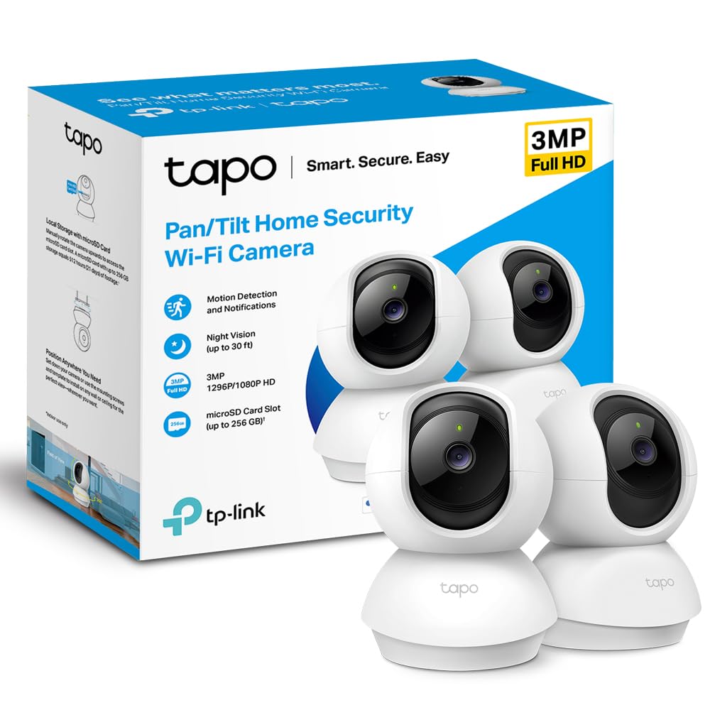 Tapo 2K Pan/Tilt Indoor Security WiFi Camera, 2 Pack, Baby & Pet