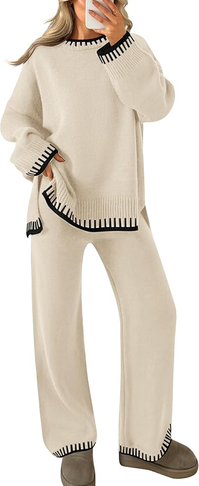 Amazon.com: ZESICA Womens Casual 2 Piece Outfits Sweater Sets Long