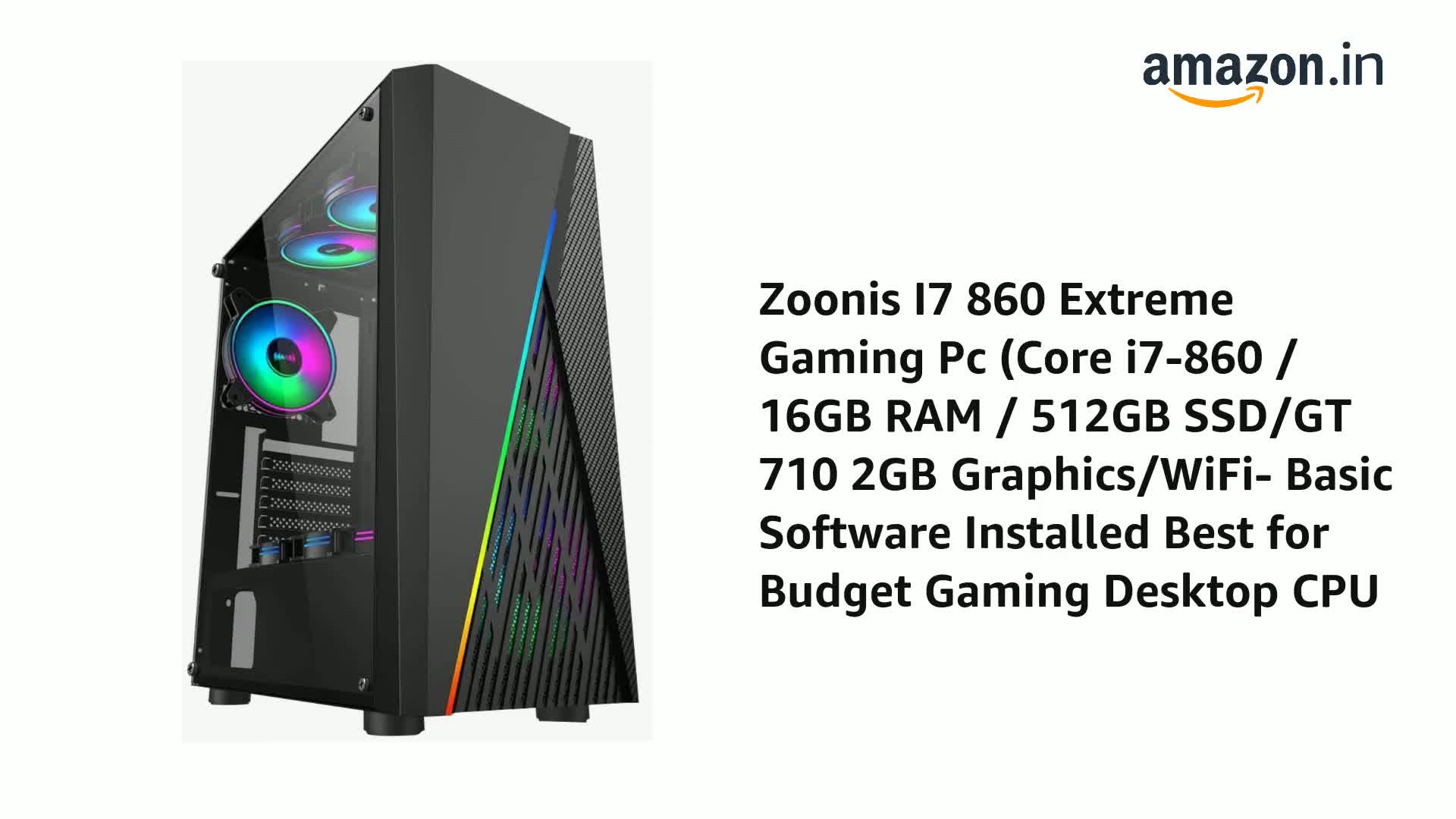 Zoonis I7 860 Extreme Gaming Pc (Core I7-860/16Gb Ram/512Gb Ssd/Gt