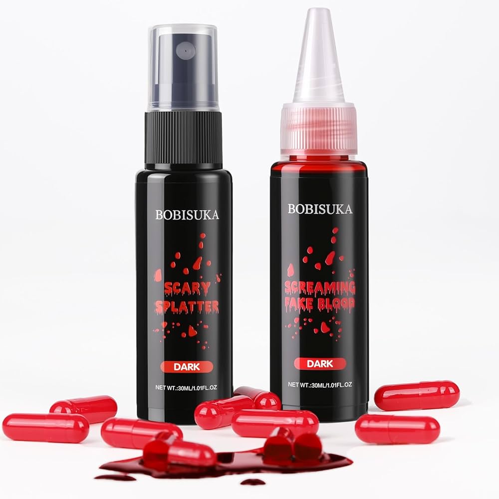 Amazon.com : BOBISUKA Halloween Fake Blood Set - Fake Blood Spray