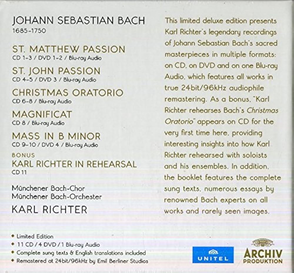 Amazon.co.jp: Bach: Sacred Works (11CD+4DVD+BLU-RAY): ミュージック