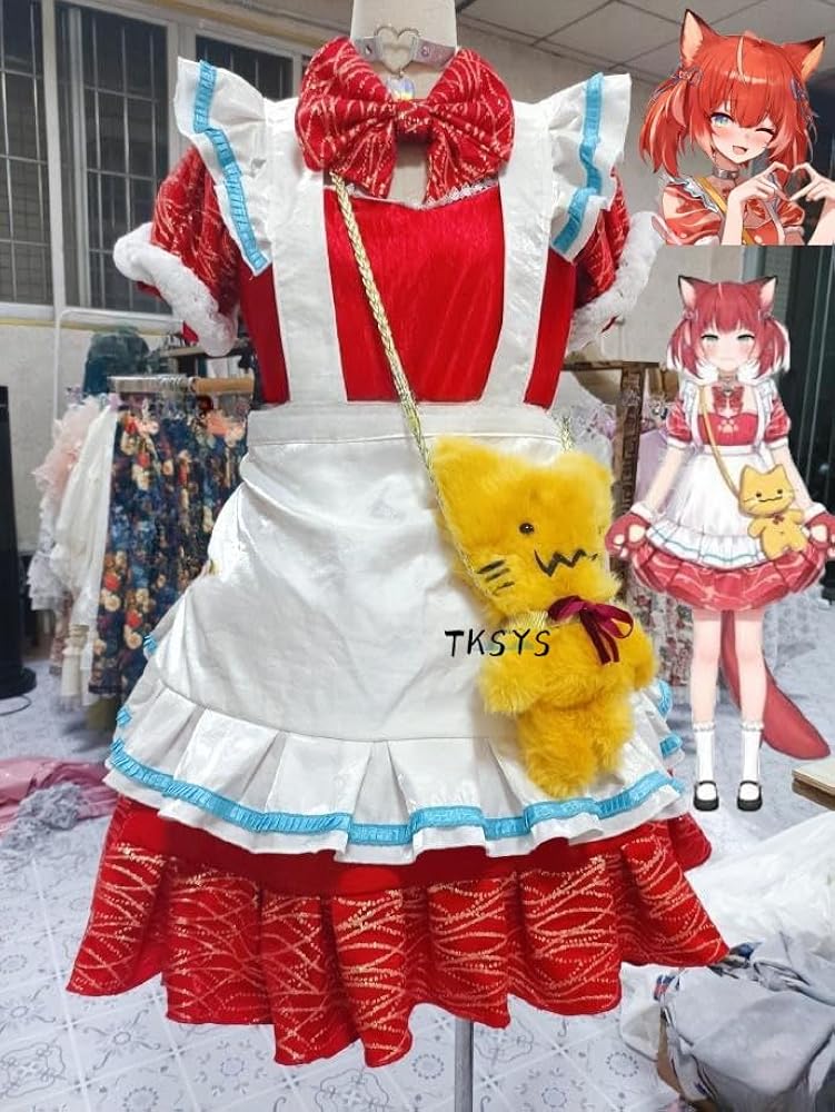 Amazon.co.jp: [Stiksy] Vtuber 赤見かるび コスプレ衣装 ＋ウィッグ＋