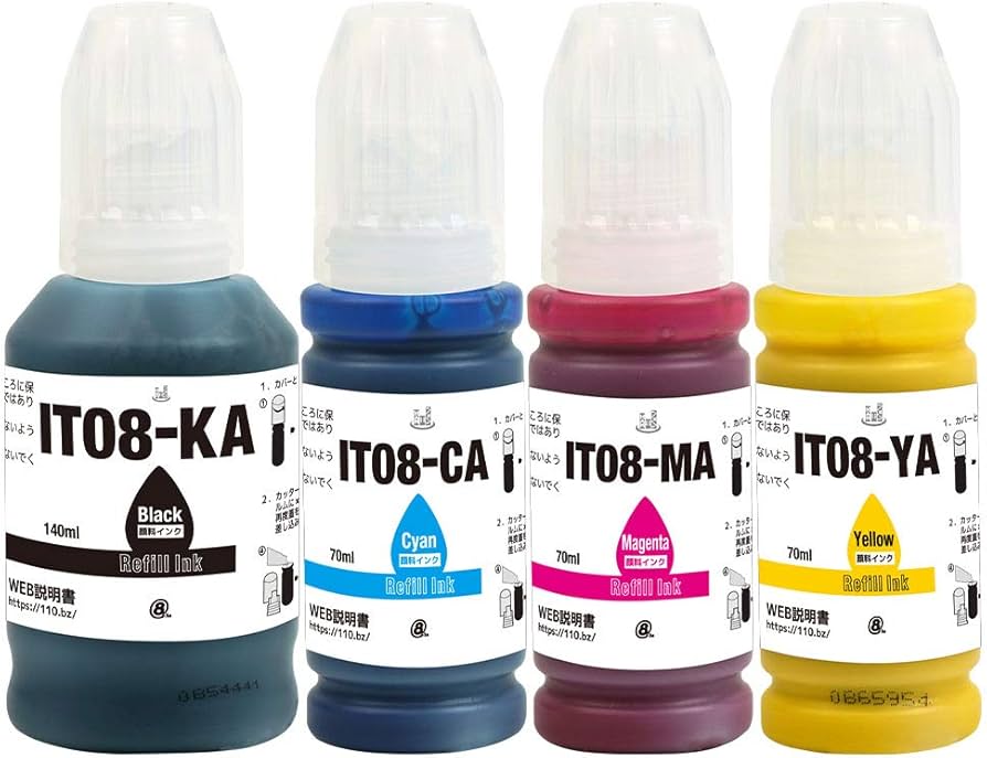 Amazon.co.jp: IT08 (鉛筆削り) 4色パック 全色顔料 EPSON互換インク