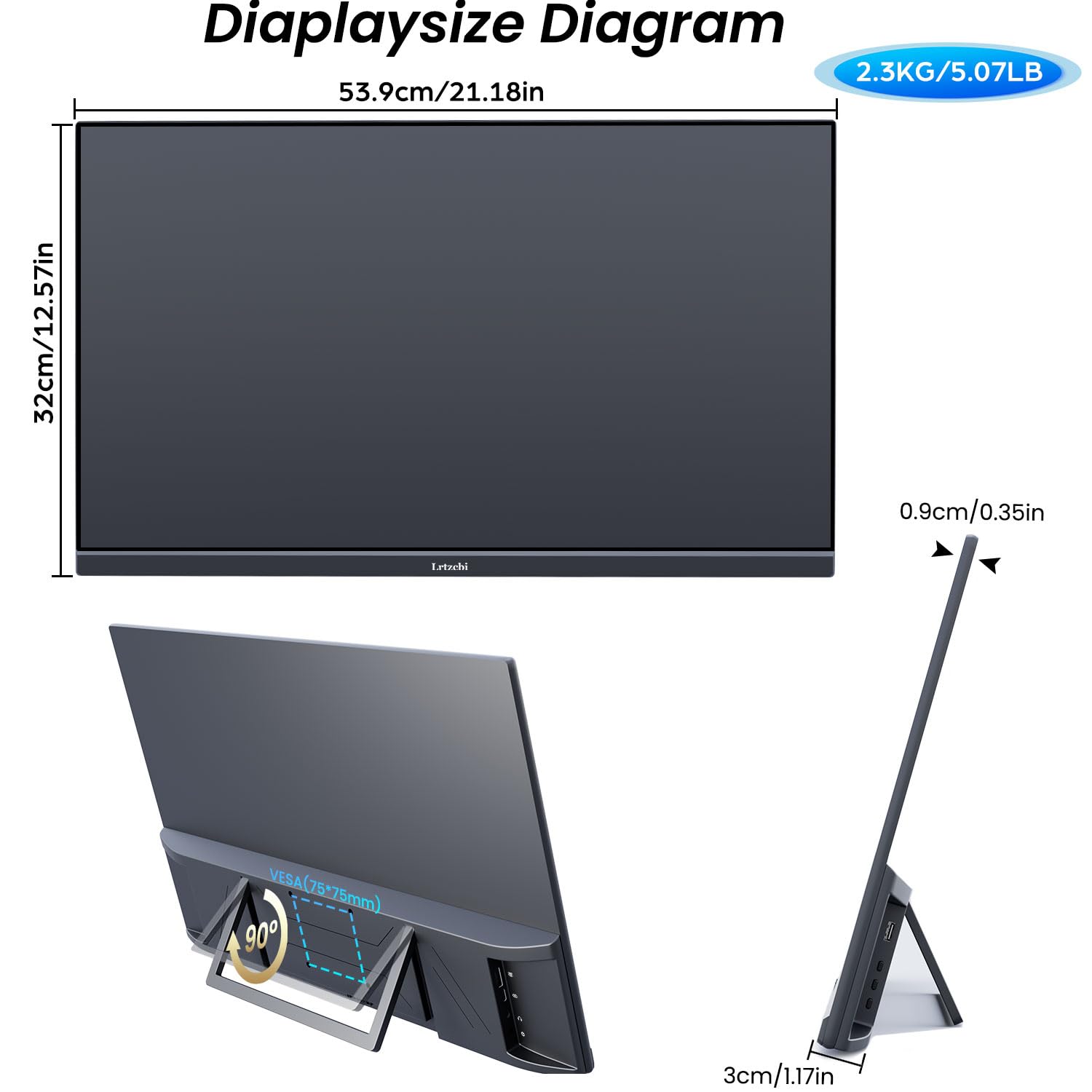 Amazon.co.jp: 24インチ USB-C モニター100Hz PCモバイルディスプレイ