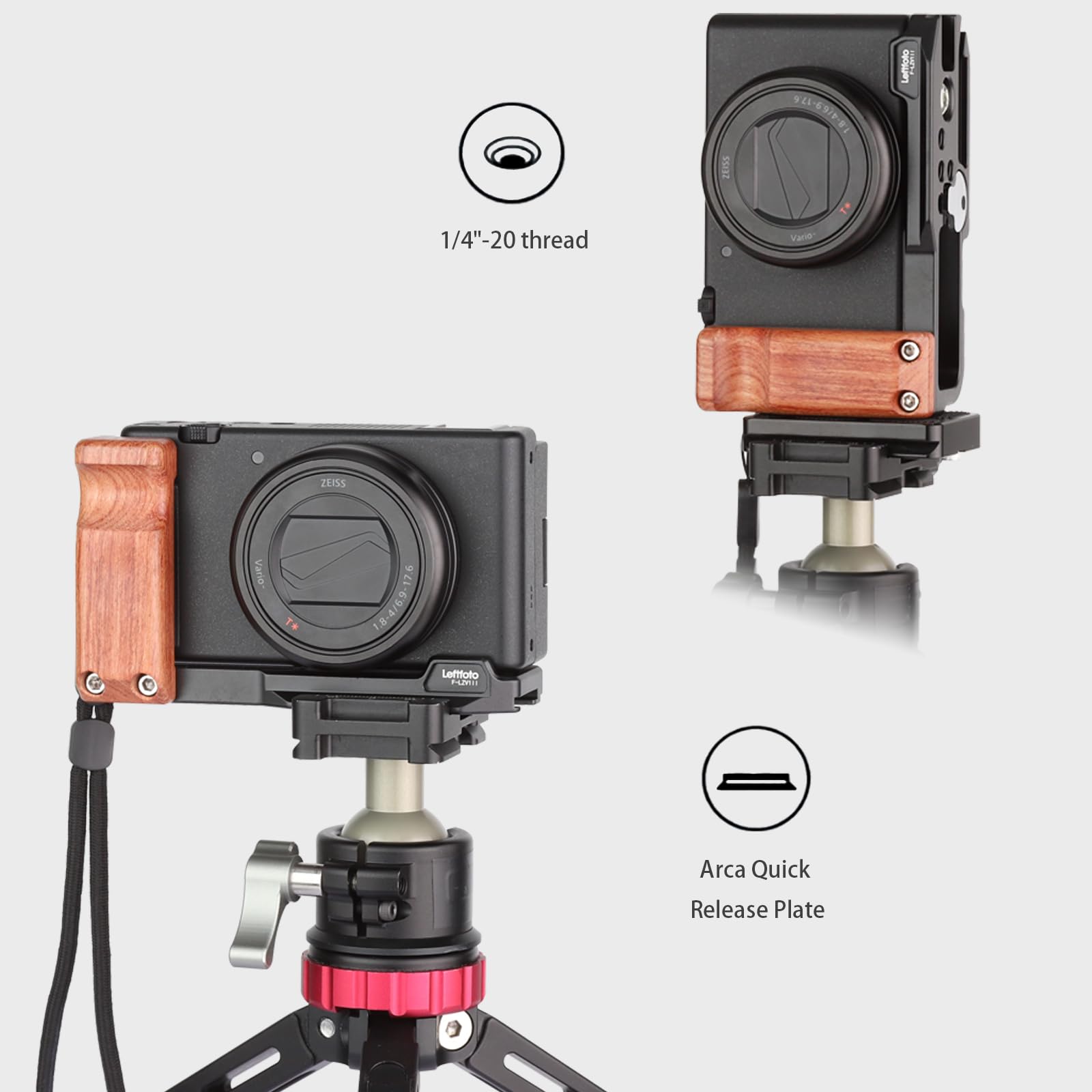 Amazon | Leftfoto ZV-1 II ハンドグリップ Lブラケット 人間工学的