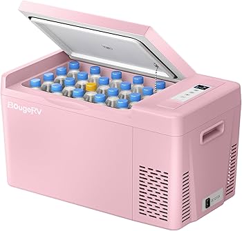 Amazon.co.jp: BougeRVハンドル型冷蔵庫9L/18L (ピンク色（22L）) : 車
