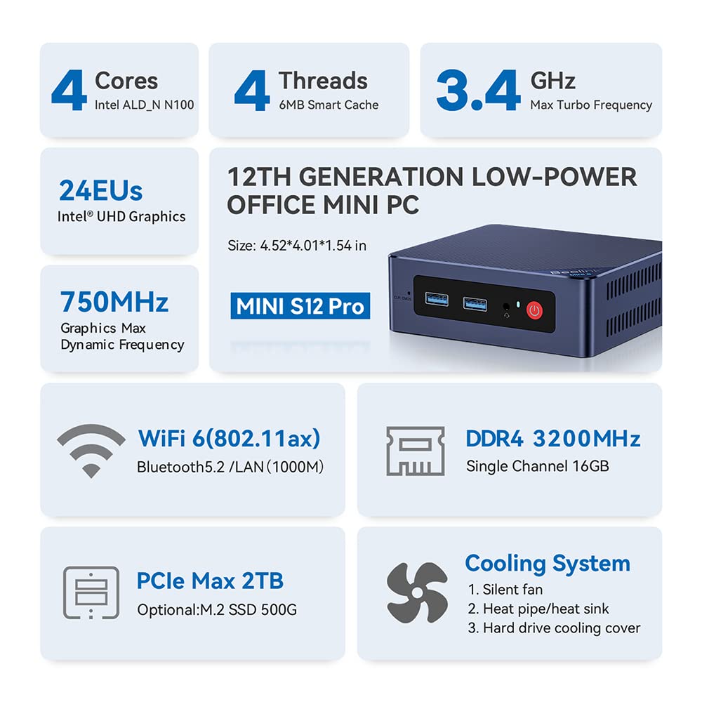 Amazon.co.jp: Beelink Mini S12 Pro Mini PC - 第12世代 Intel N100