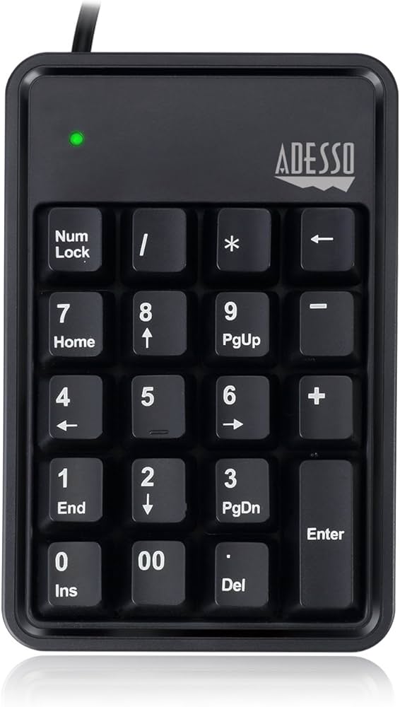 Amazon.com: Adesso AKB-600HB 19-Key Mechanical Keypad with 3-Port
