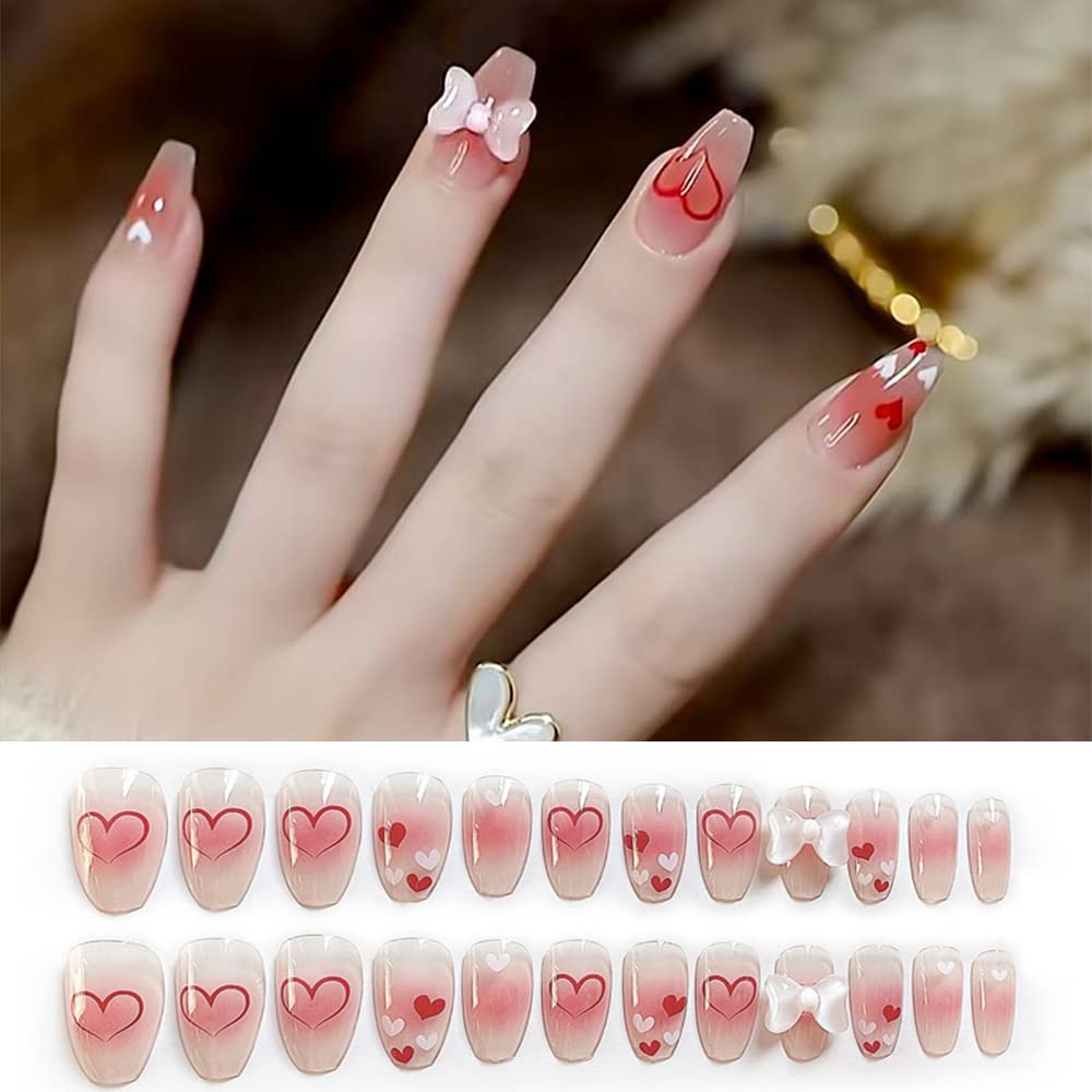 Amazon | Turkalla ネイルチップ 手用 24枚入 12別サイズ 3D立体感 蝶