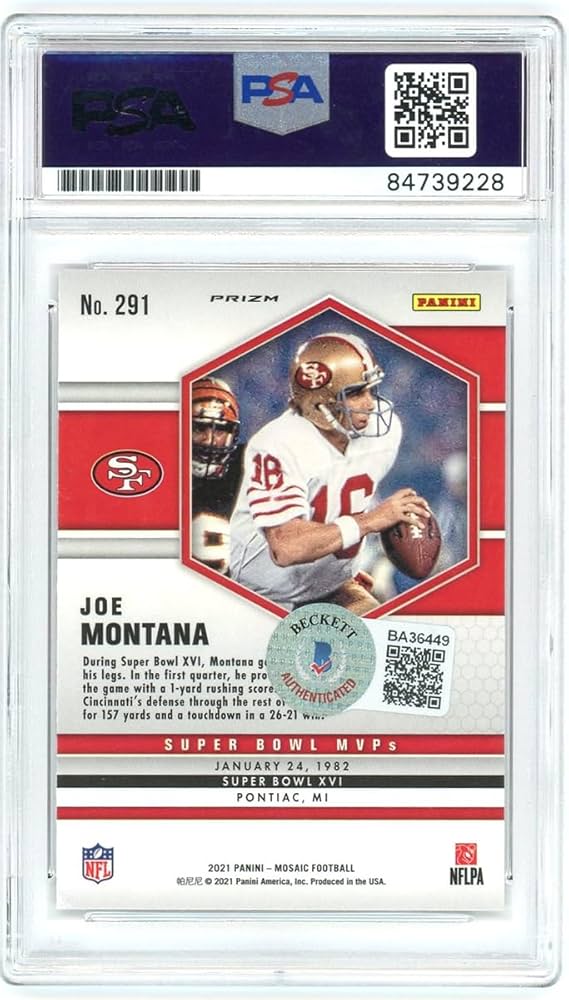 Amazon.co.jp: ジョー・モンタナ 直筆 サイン 入り Panini PRIZM 公式