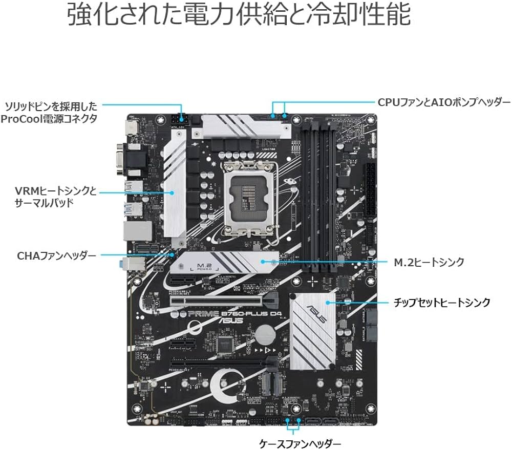 Amazon.co.jp: ASUS PRIME B760-PLUS D4 intel 第14・13・12世代 CPU