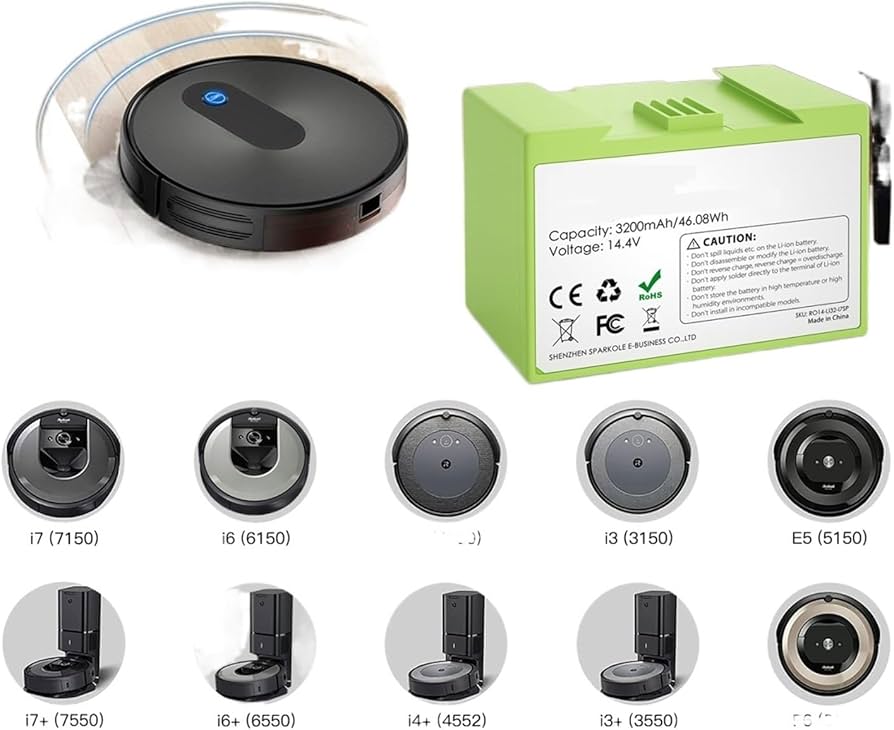 Amazon.co.jp: 14.4V 3200mAh I7 交換用バッテリー IRobot ルンバ E