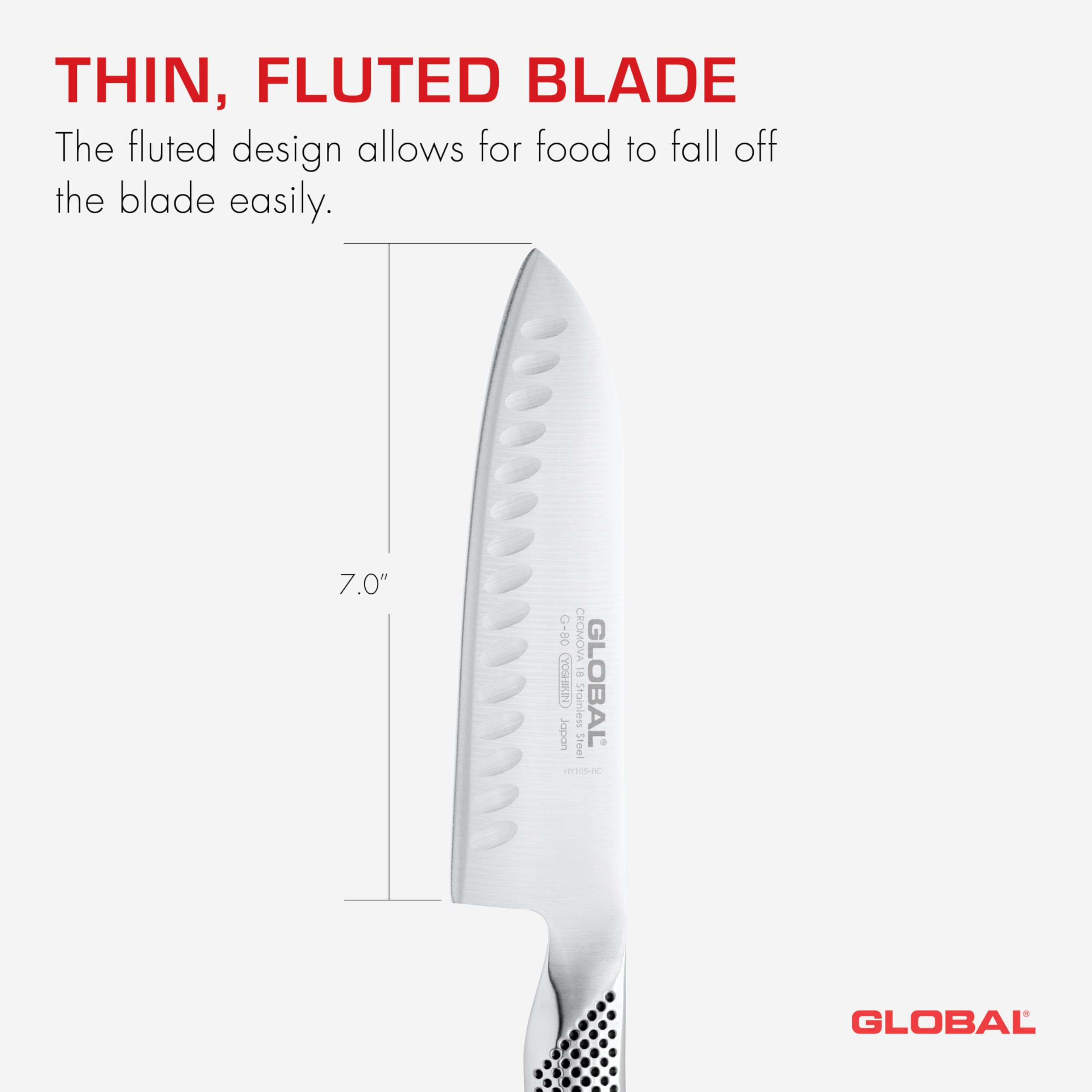 Amazon | G-80 GLOBAL グローバル 包丁 三徳 溝入り 18cm オール