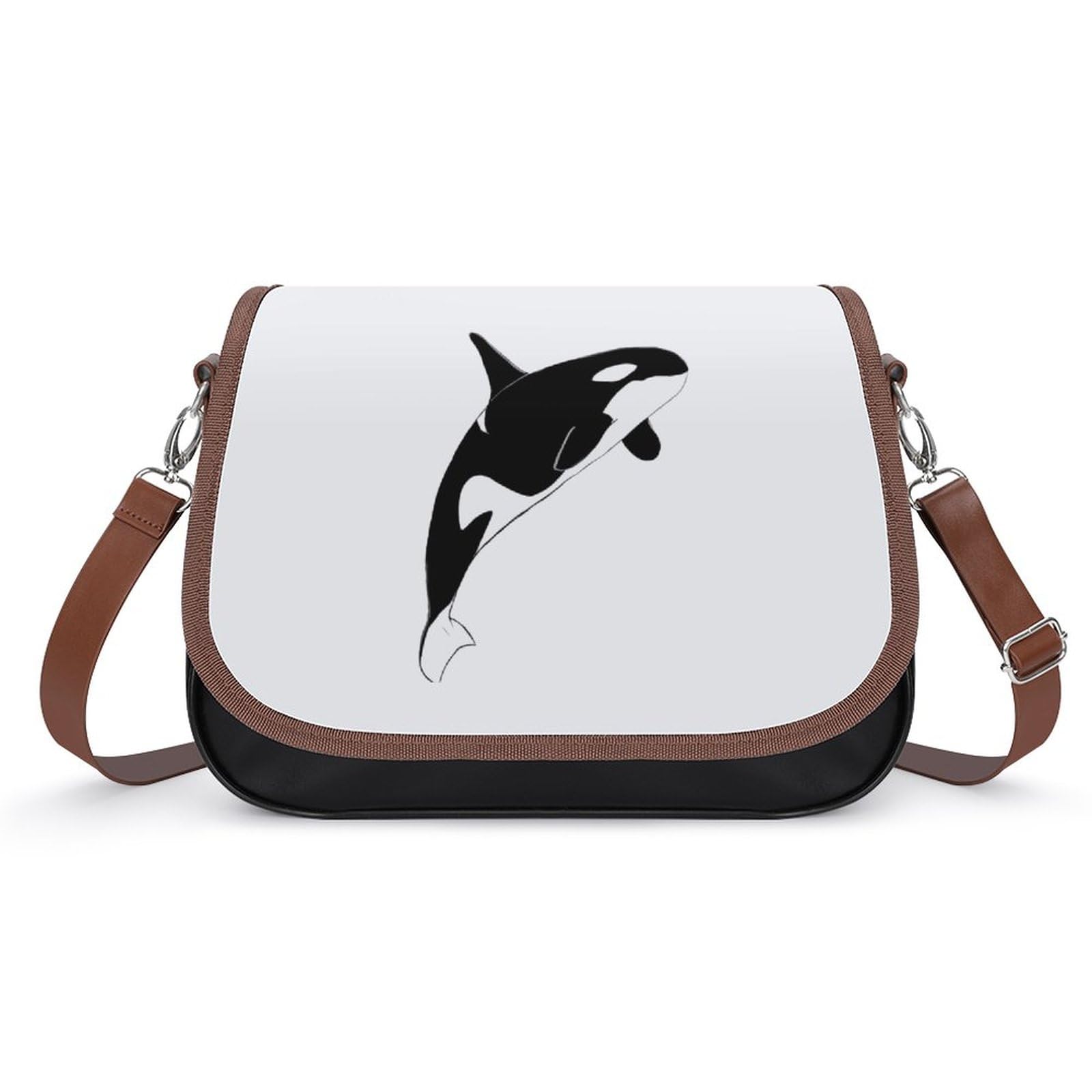Amazon.co.jp: ショルダーバッグ シャチ柄 鯱柄 レザー 斜めがけ