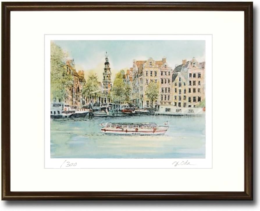 Amazon｜織田義郎 アムステルダムIX ブラウン エッチング＋手彩色 版画