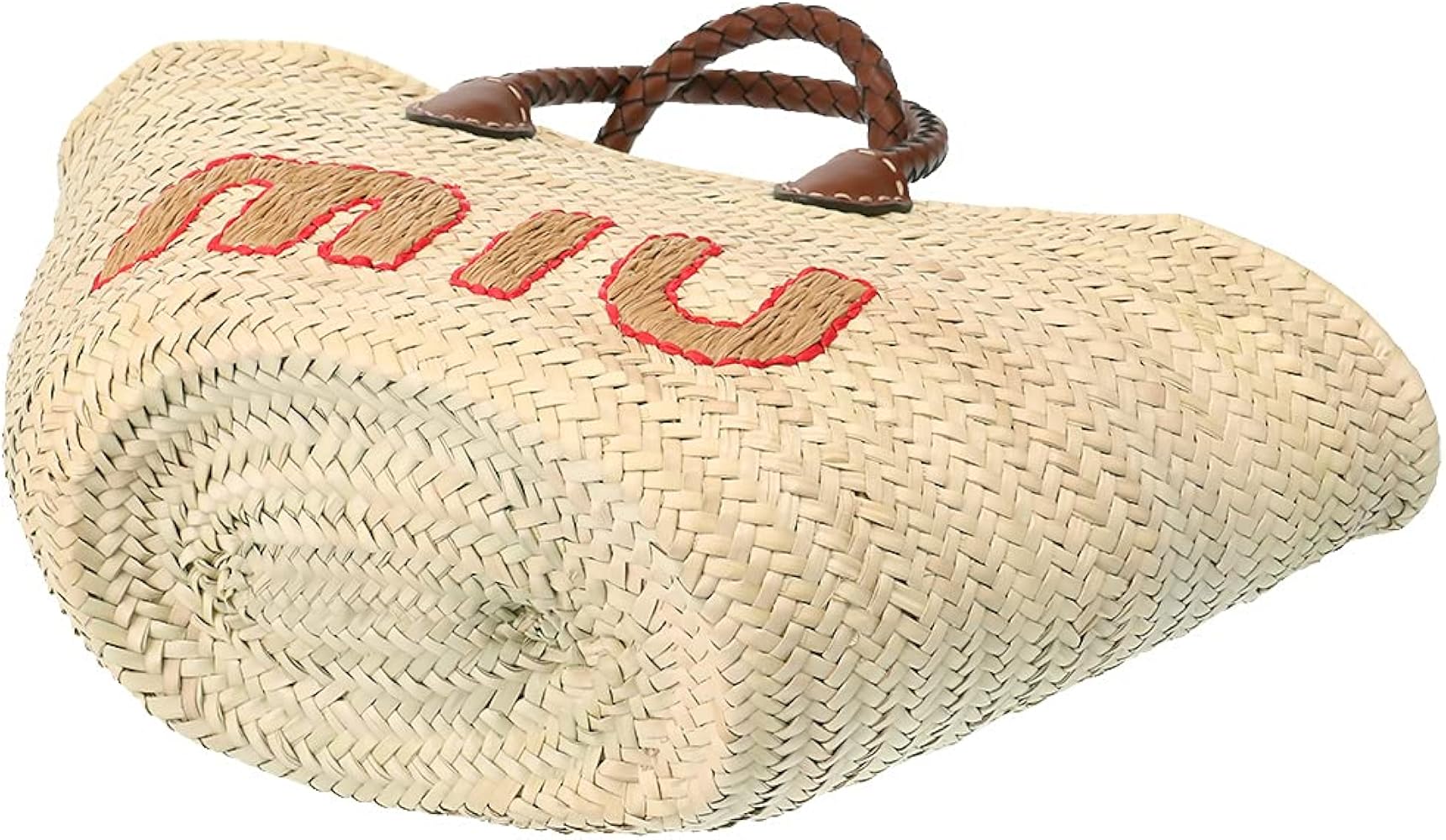 Amazon | [ミュウミュウ] カゴバッグ ラフィアトート 5BG212 2DN3