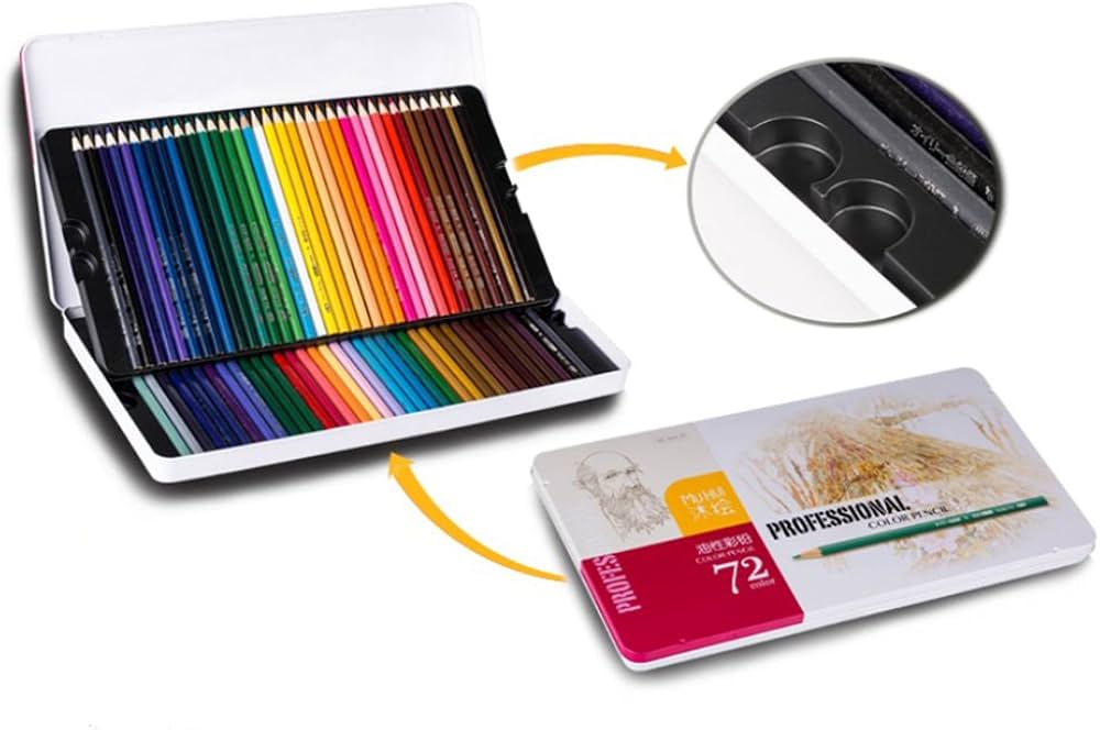 Amazon | MUHUI 72-color forアート色鉛筆アーティストスケッチと秘密