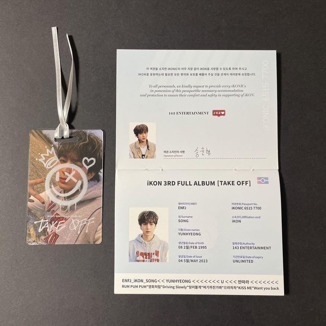 iKON TAKE OFF ユニョン サイン入り チェキ iKON TAKE OFF ユニョン