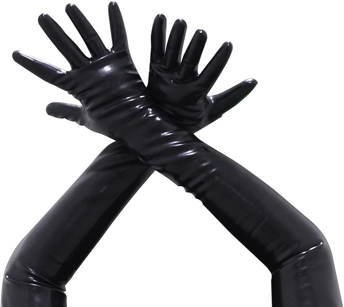 Amazon.co.jp: [EXLATEX] ラテックスラバーブラックロンググローブ衣装