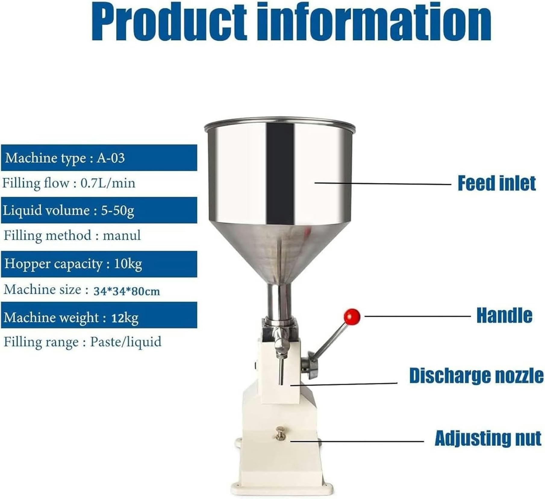 Amazon.co.jp: 充填機、手動液体充填機、5〜50 Mlのボトル充填機、水用