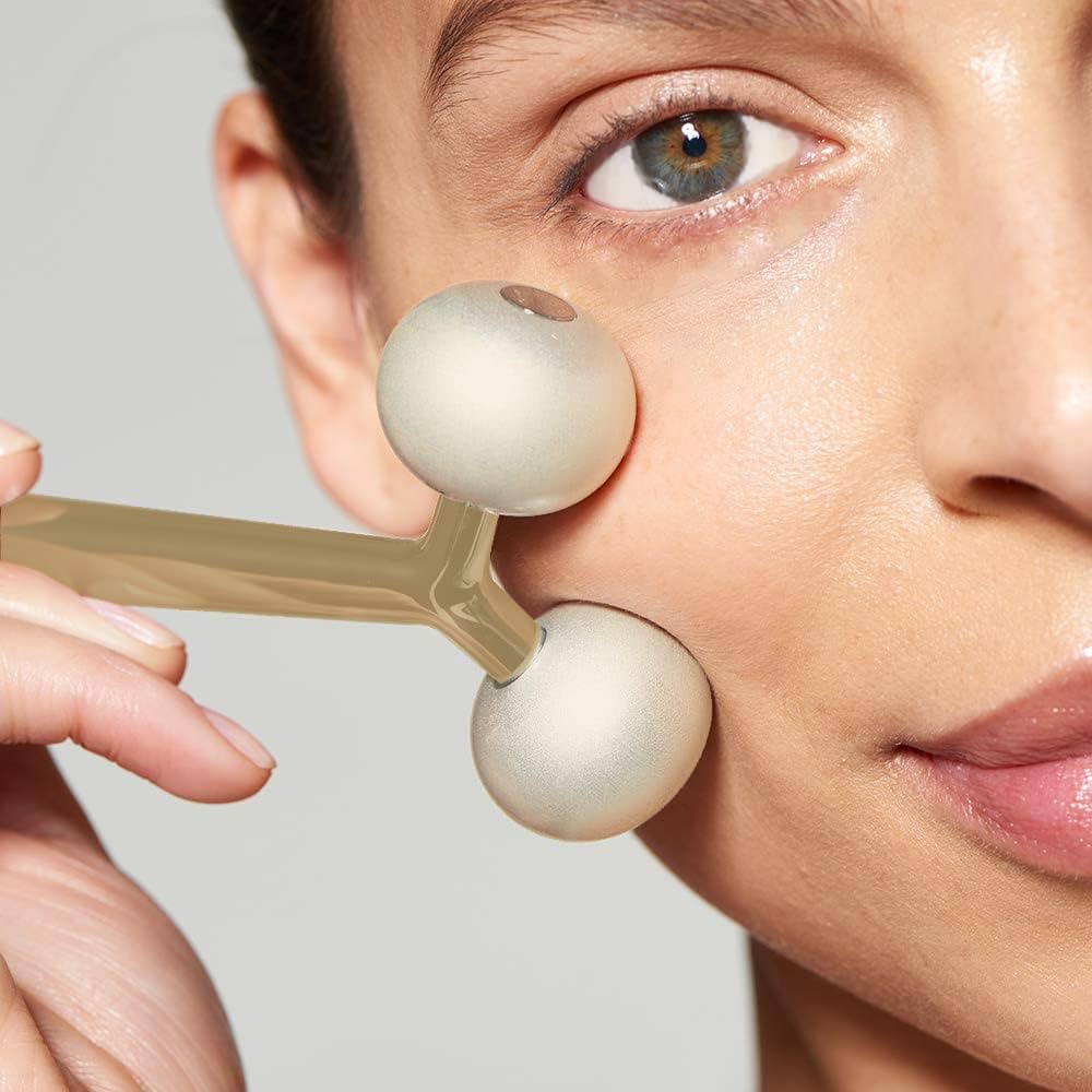 Amazon.com: Solewells Facial Cooling Metal Gold Roller Massager