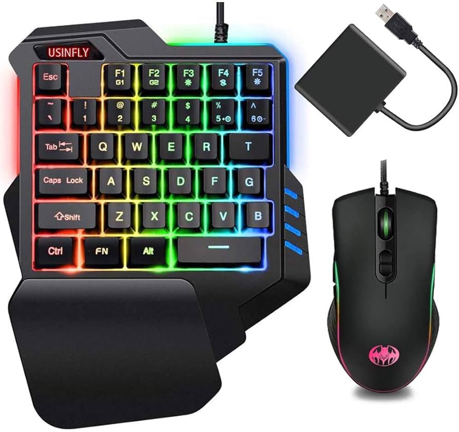 Amazon.co.jp: 片手キーボード マウス コンバーター セット USINFLY