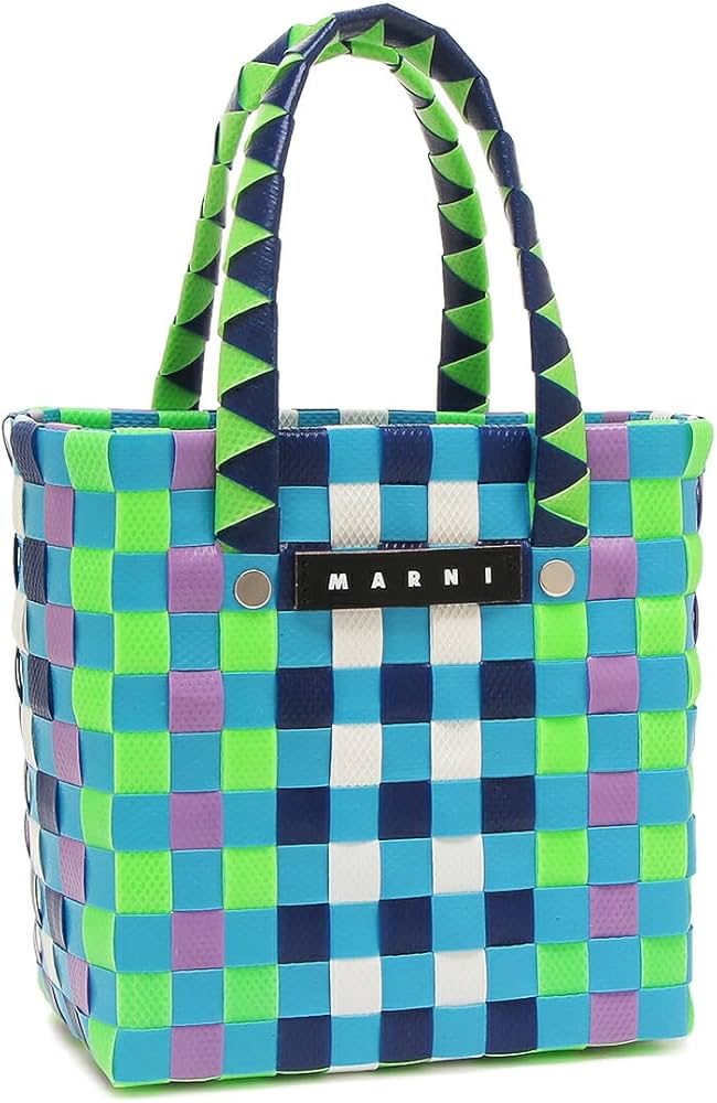 Amazon.co.jp: [マルニ]かごバッグ マルチカラー ウーブン マイクロ