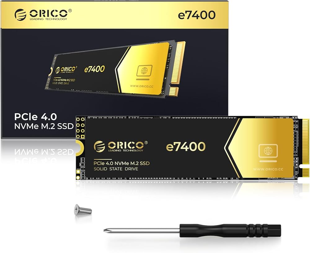 ORICO 2TB NVMe SSD M.2, PCIe 4.0X4 - Bis zu 7400MB/s M2 SSD, 3D