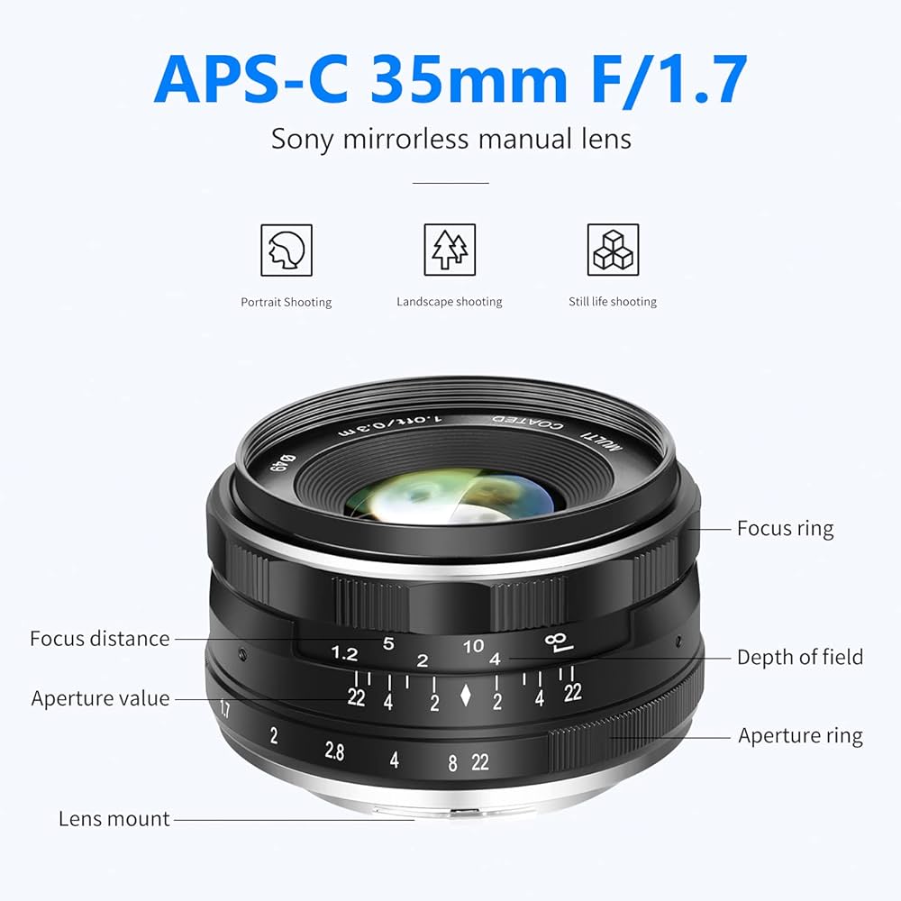 Amazon | NEEWER NW-E-35-1.7 35mm F/1.7手動フォーカスプライム固定