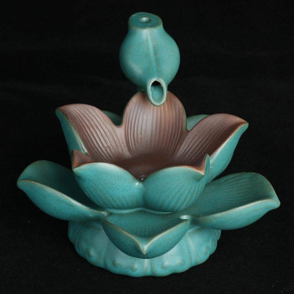 Amazon｜倒流香 陶器 香炉 蓮 かわいい お香 お香立て 流川香 逆流香