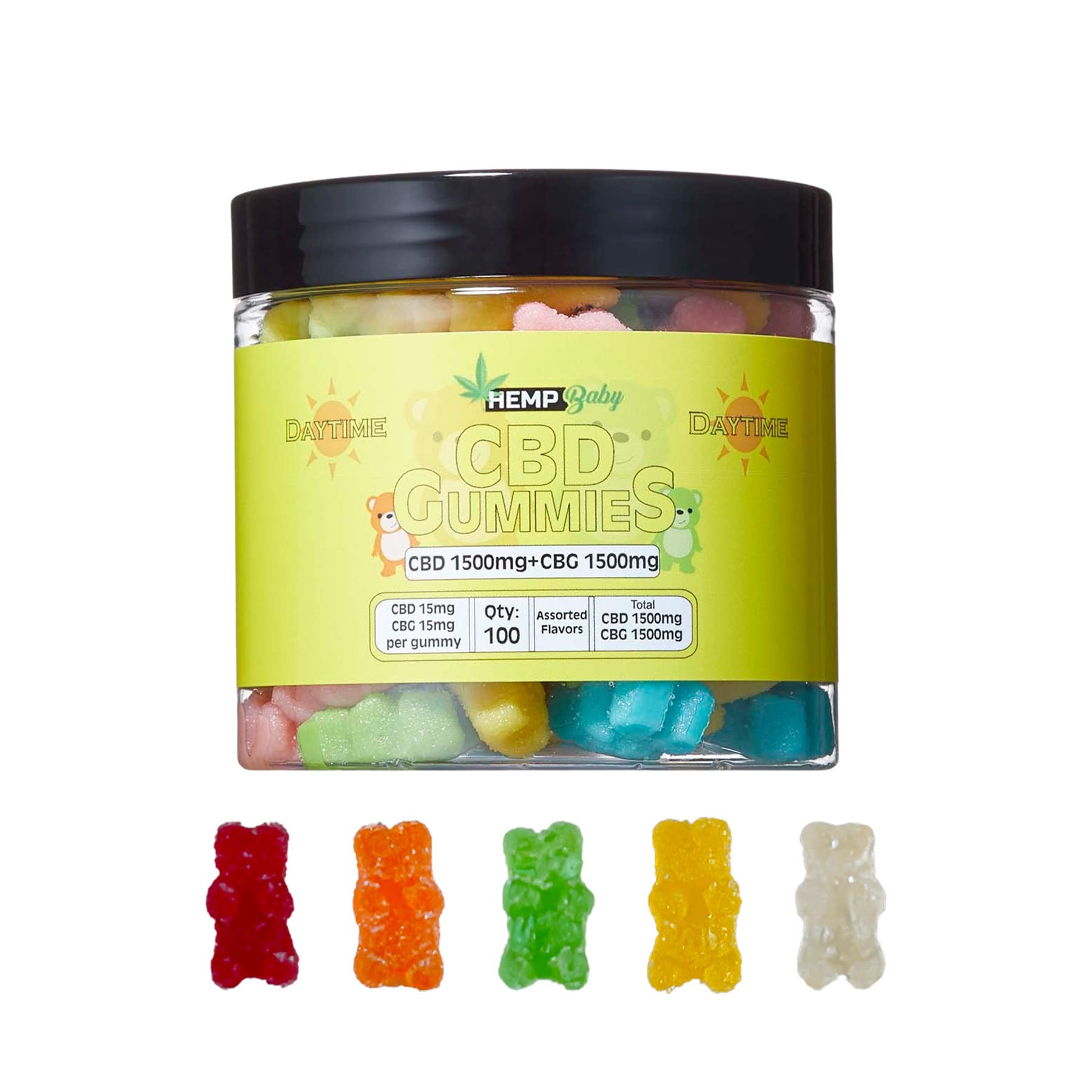 Amazon.co.jp: HEMPBaby CBG + CBD DAY TIME グミ 100粒 1粒CBG15mg+