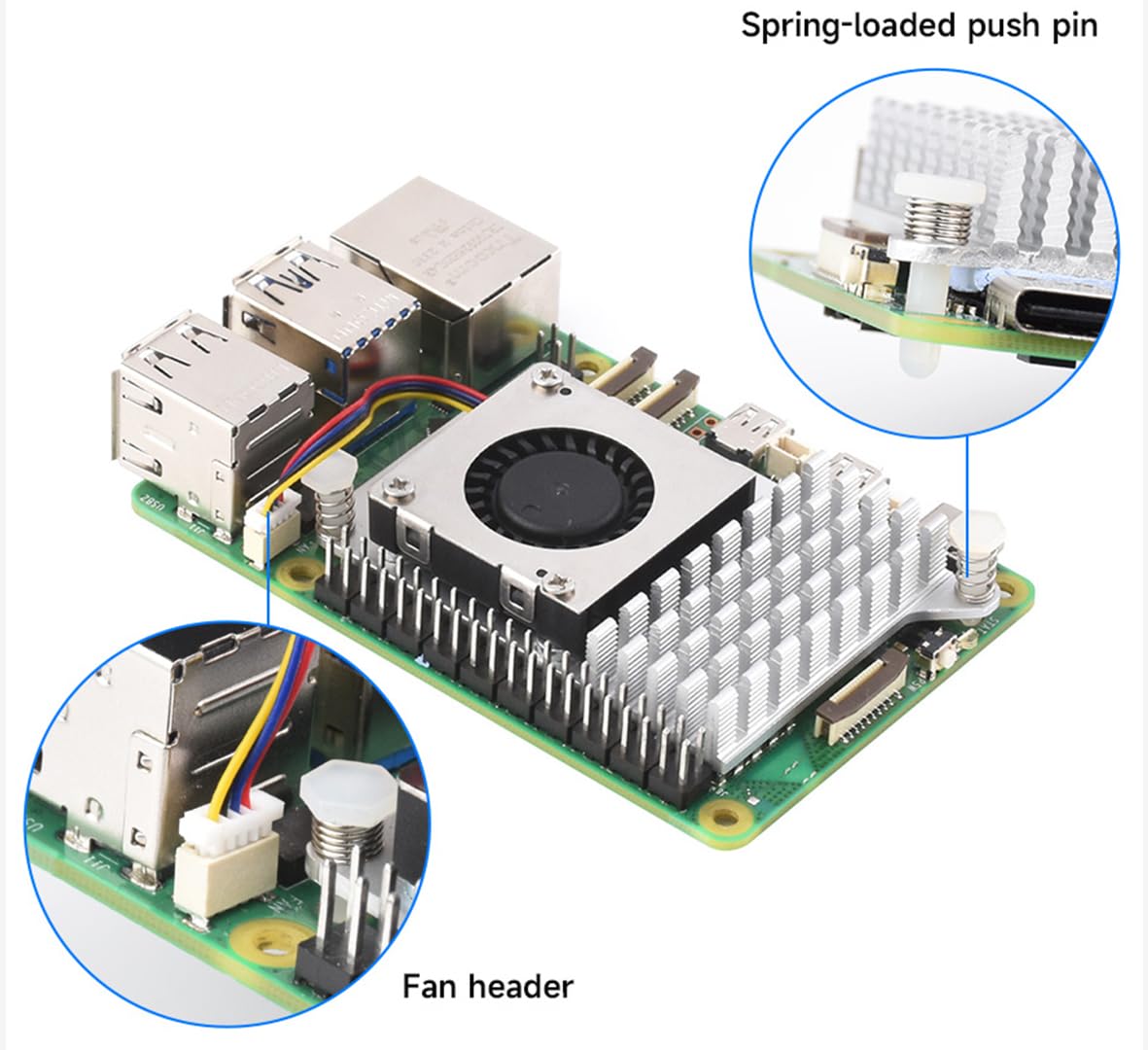 Amazon.co.jp: Raspberry Pi 5用アクティブクーラー、アクティブ冷却