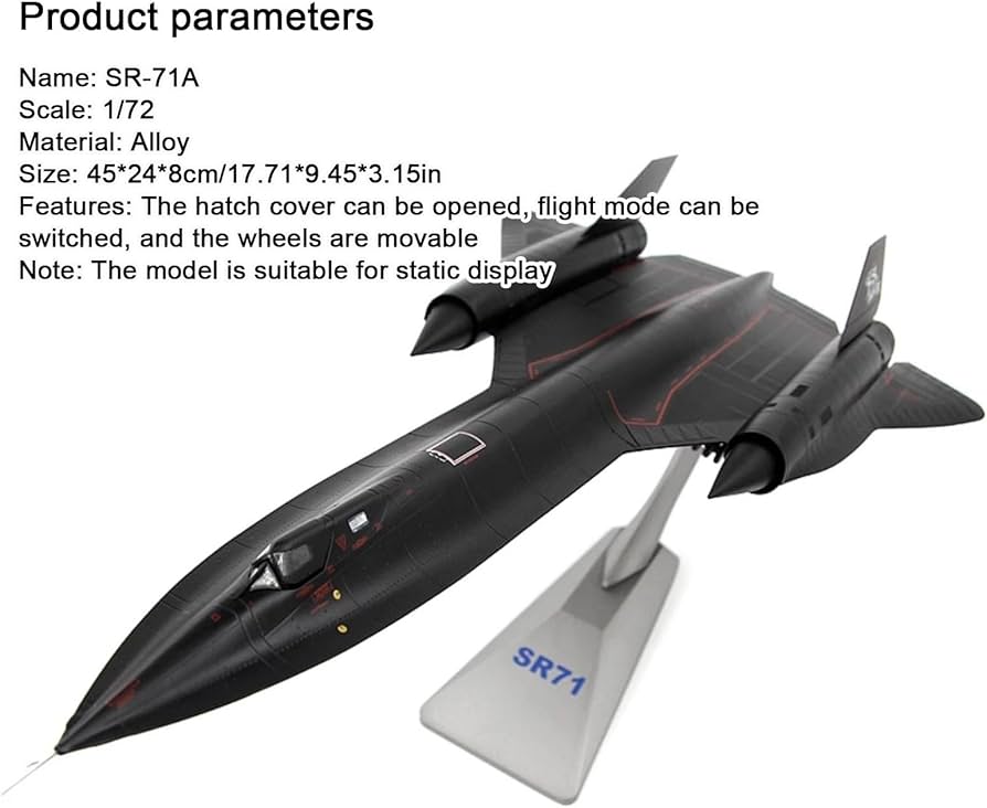 Amazon.co.jp: SR-71 ブラックバード偵察戦闘機モデル 1/72 金属飛行機