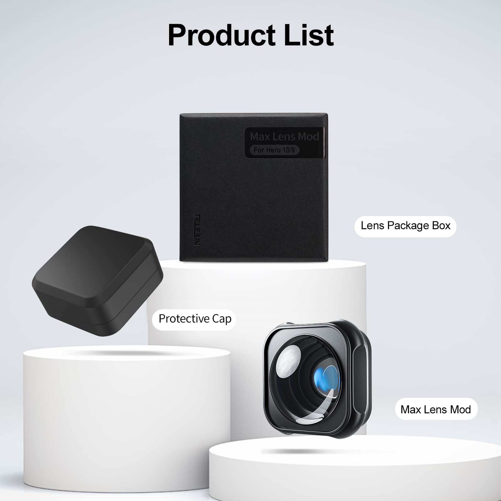 Amazon | TELESIN Gopro Hero 12 11 10 9 Black 対応Max レンズ