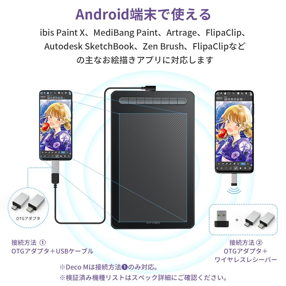 Amazon | XPPen ペンタブ Bluetooth ワイヤレス接続 8x5インチ X3ペン