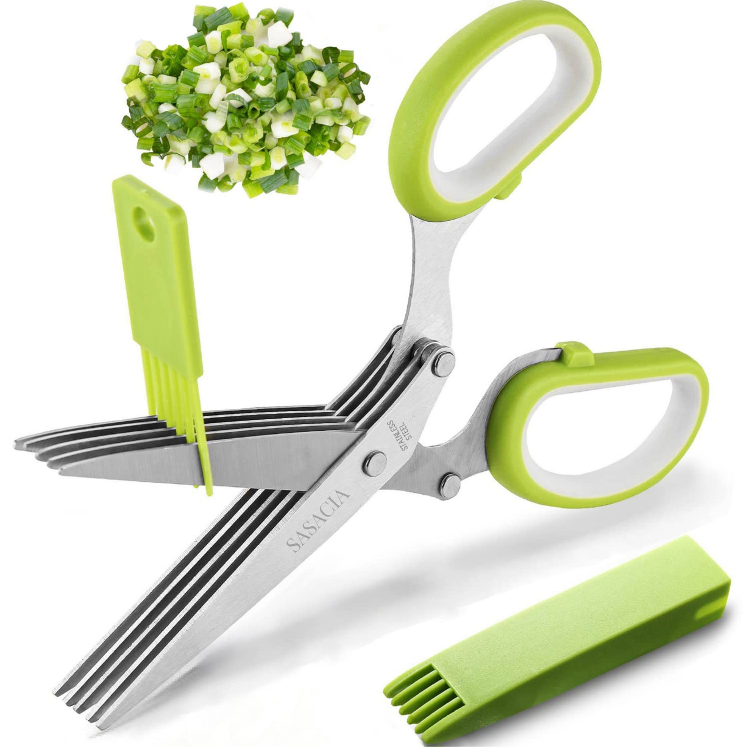 Amazon.com: SASACIA Herb Scissors with 5 Blades & Cleaning Kit